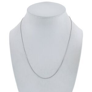 Vintage Italy Sterling Silver 925 0.8mm Box Chain Necklace 18"